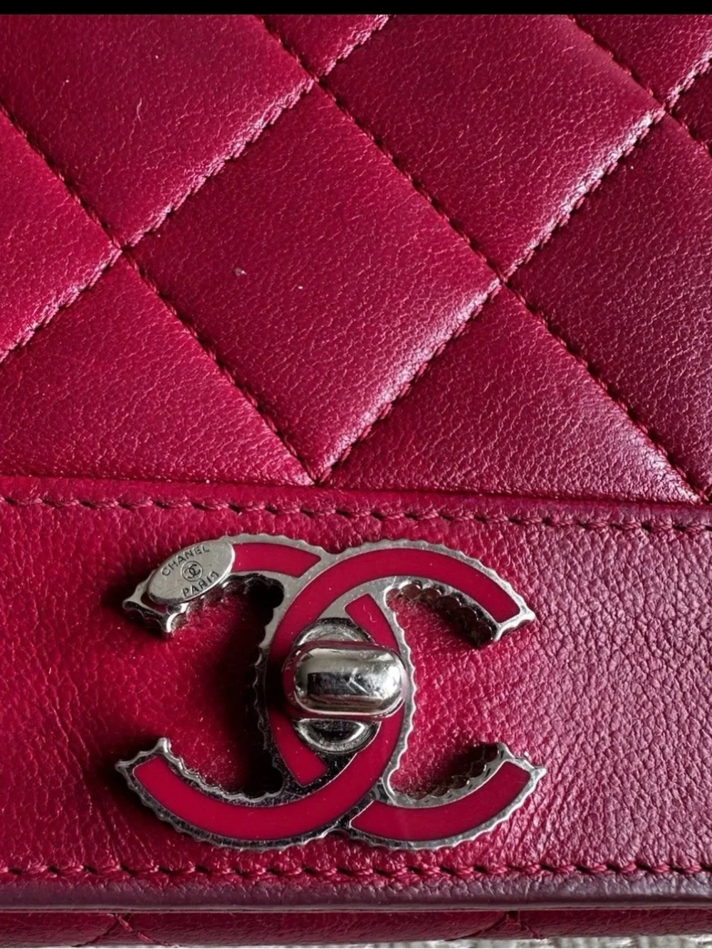 CHANEL Quilted Shoulder Bag in Burgundy with Gold-Tone Hardware